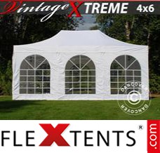 Reklamtält FleXtents Xtreme Vintage Style 4x6m Vit, inkl. 8 sidor